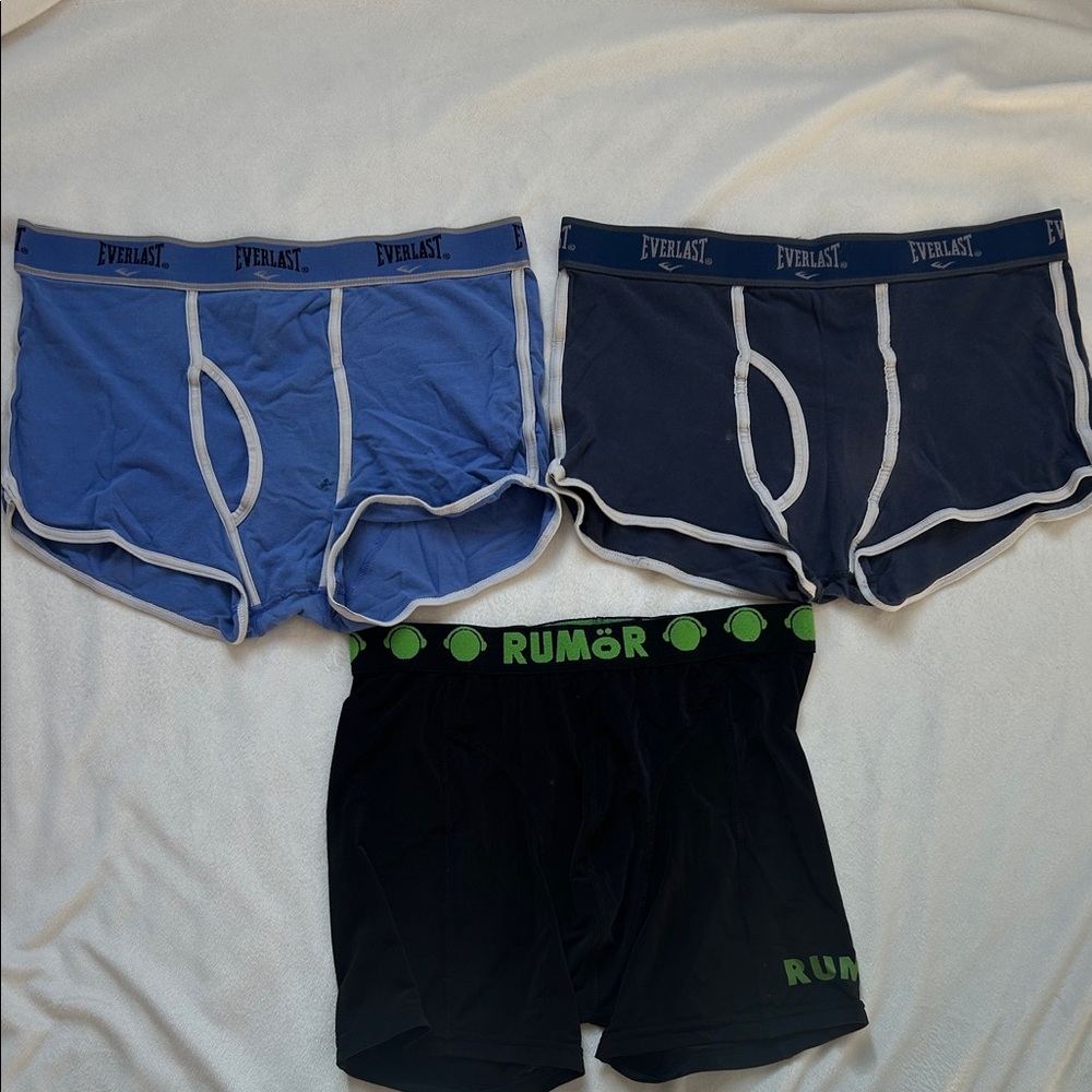 Everlast Blue & Navy Boxer Briefs with Black RUMOR Accent - 3 Pack